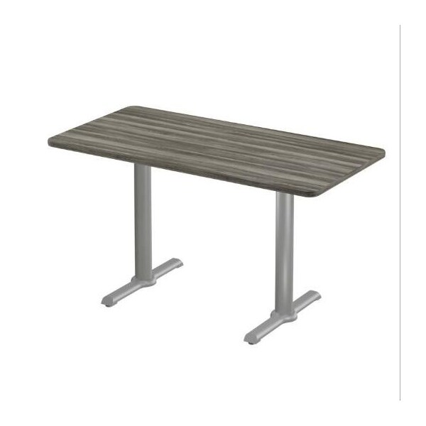 Correll Rectangle Cafe Table W/ T-Base, 48 in W, 30 in L, 29 in H, Particleboard Top, New England Driftwood STT3048-52-98-52 - main