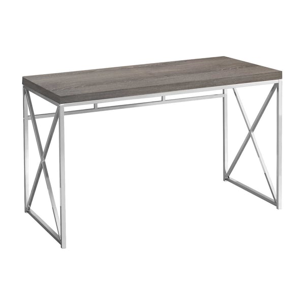 Homeroots 47" Taupe and Silver Computer Desk 333407 - main
