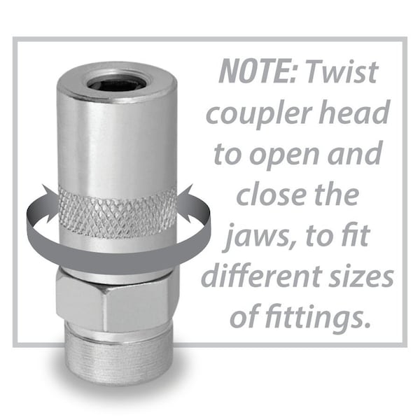 Perform Tool Grease Gun Coupler Use With Most Hand Operated Grease Guns; 3000 PSI Maximum Working Pressure W54212 - main