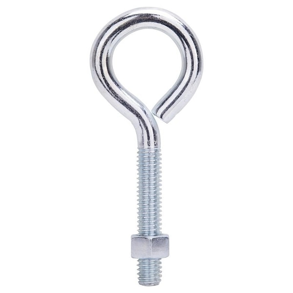 Prosource Eye Bolt, 9.3 mm Thread, Machine Thread, 2 in L Thread, 1-5/8 in Dia Eye, 281 lb Working Load, Steel LR283 - main