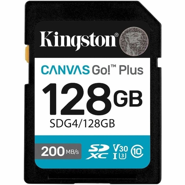 Kingston 128GB SDXC Canvas Go Plus Gen4 200MB/s C10 UHS-I U3 V30 SDG4/128GB - main
