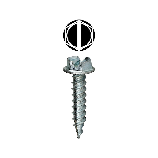 Dottie #10 X 1/2in Slotted Hex Washer Head Metal Piercing Screw, 100PK SP1012 - main