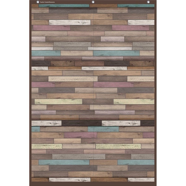 Teacher Created Resources Reclaimed Wood 6 Pocket Chart, Multi, 26 in W, 38 in H 20326 - main