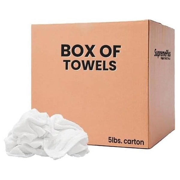 Supremeplus Terry White Bar Towels - 14 in x 17 in to 16 in x 19 in, 5 lbs. Box SP-6342 - main