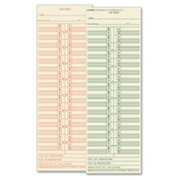 Awesome Audio Time Cards, Semi-Monthly, Numbered Days, 3.5 in. x 10.5 in., 500-BX AW2655746 - main