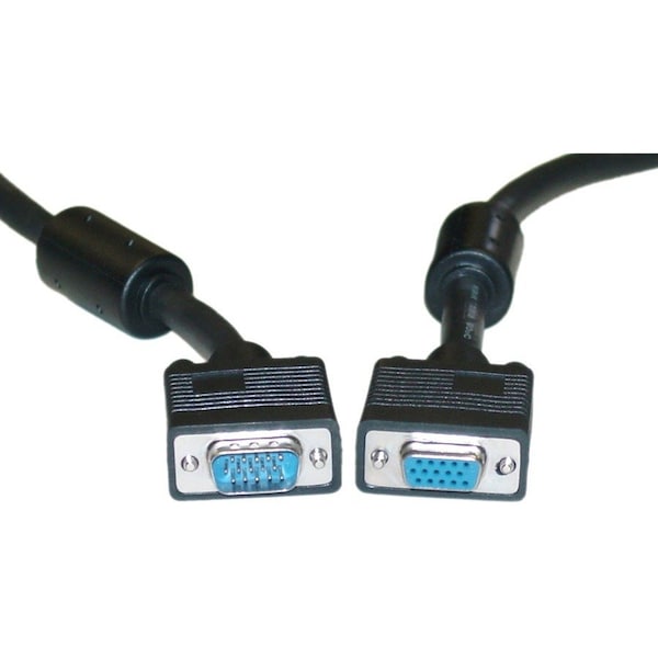 Cable Wholesale SVGA Extension Cable with Ferrites, Black, HD15 Male to HD15 Female, Coaxial 10H1-20215 - main