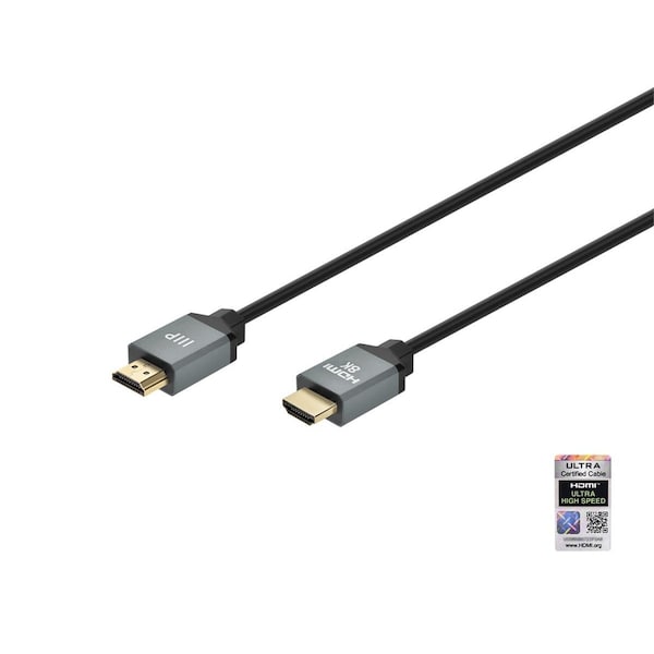 Monoprice 8K Cert Ultra High-Speed Slim HDMI Cable - 8K60, 4K120, 48Gbps, HDR, Gold-Plated, 4ft, BLK 47905 - main