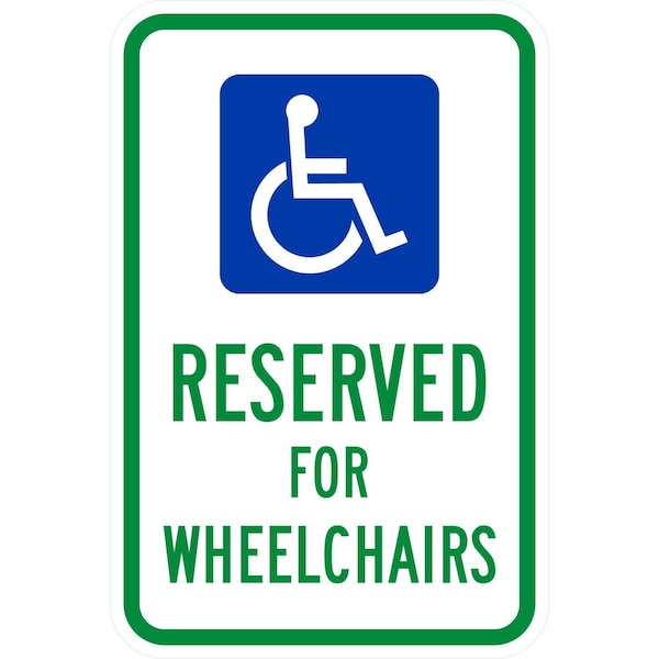 Lyle Reserved For Wheelchairs with Graphic, 12x18, Non-Reflective, White G-4760-NA_12x18 - main