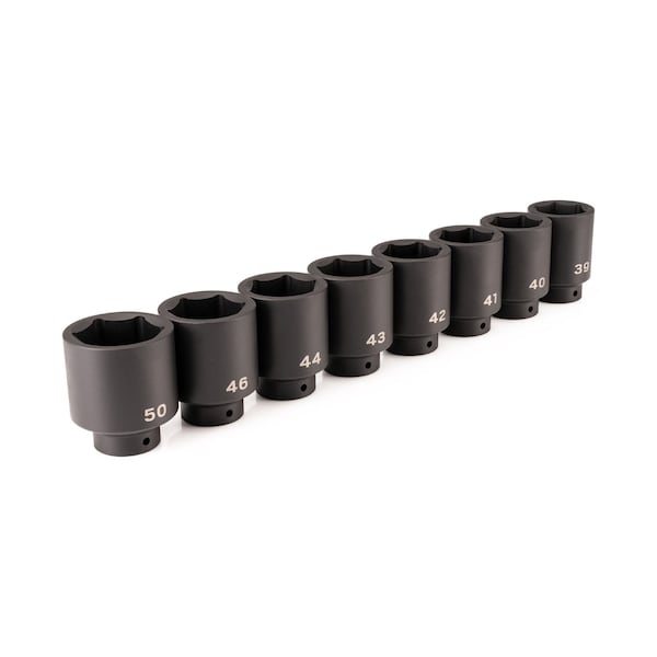 Tekton 1/2 Inch Drive Deep 6-Point Impact Socket Set, 8-Piece (39 - 50 mm) SID92009 - main