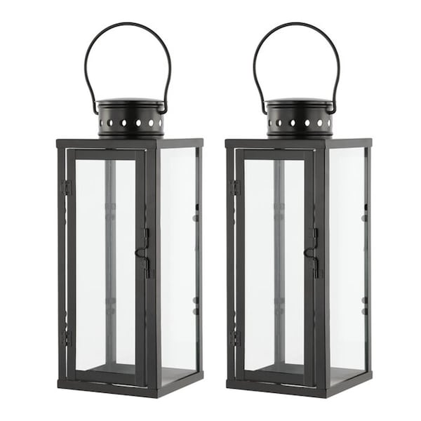 Safavieh Lorient Outdoor Lantern, Black - 2 Piece PLT4069A-SET2 - main