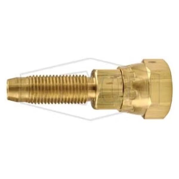 Dixon Reusable Swivel Stem, 3/8 in x 3/8-18 Nominal, Hose ID x FNPSM End Style, Brass, Domestic 1840606A - main