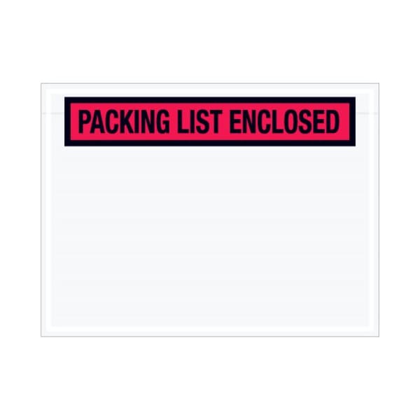 Zoro Select Packing List Envelopes, Red, PK1000 PL451 - main