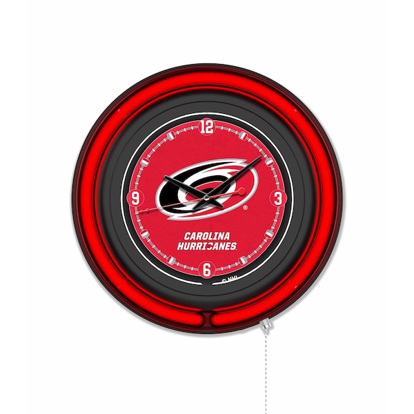 Holland Bar Stool Carolina Hurricanes 15 Double Neon Wall Clock Clk15BK - main