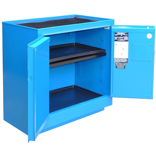 Securall Acid/Corrosive Storage Cabinet, 24 Gallon, 1 Shelves, 35 in W x 36 in H x 22 in D, Blue C124 - main