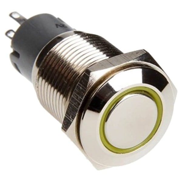 Race Sport 16Mm Flush Mount Pre-Wired Led 2-Position Switch (Yellow) (Each) RS-2P16MM-LEDY - main