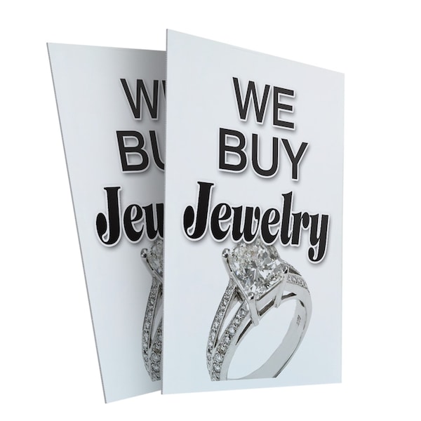 Signmission We Buy Jewelry, Plastic Signs Only 24 Inch x 36 Inch, Corrugated Plastic, 2PK CSB-2436-2PACK-We Buy Jewelry - main