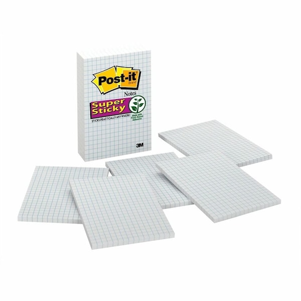 Post-It Super Sticky Notes 660SSGRID, 3.9"x5, PK12 660-SSGRID - main
