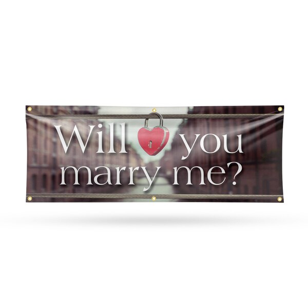 Signmission Will You Marry Me, 24 Inch x 72 Inch, Vinyl Banner B-72-30943 - main