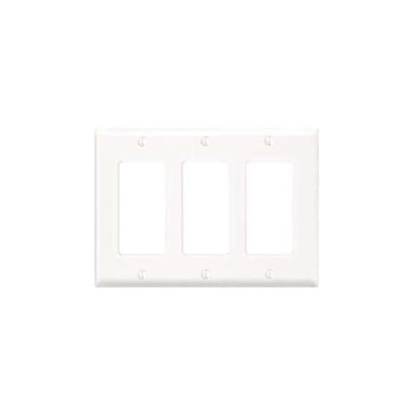 Leviton Decora Wallplate, Standard Size, Gang 3, Brown 80411-N - main
