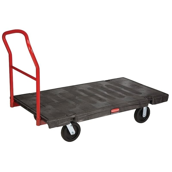 Rubbermaid FG446600 BLA Platform Truck, 2000 lb, 60 in L Platform, 30 in W Platform, 4-Wheel, Swivel Wheel FG446600BLA - main
