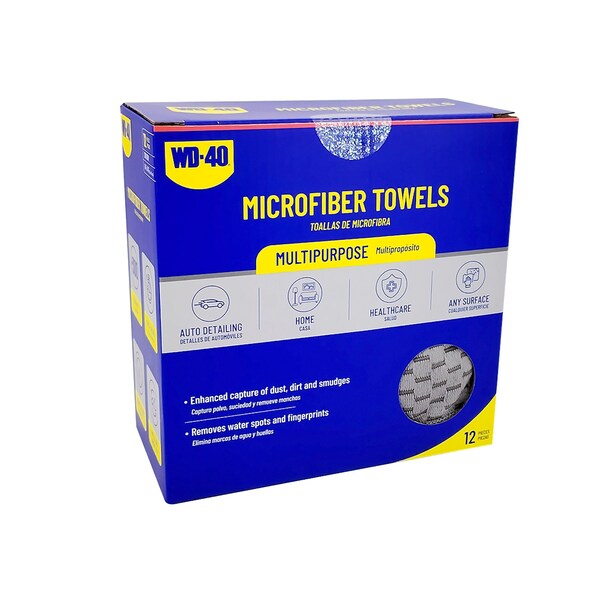 Wd-40 2-in-1 Multipurpose Microfiber Towel - Gray Color, 12PK L40185 - main