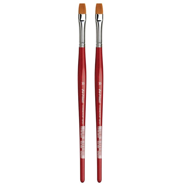 Da Vinci COSMOTOP-SPIN Silk painting Brush, Synthetic, Watercolor, Flat, Size 10, 2PK VA-5880_10 - main