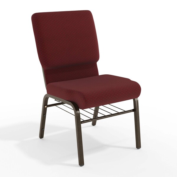 Flash Furniture Fabric Church Chair w/Book Pouch, Brgundy XU-CH-60096-BYXY56-BAS-GG - main