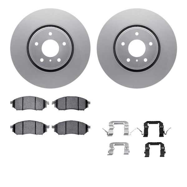 Dynamic Friction Co DFC GEOSPEC Coated Rotors with 5000 Brake Pads - Ceramic and Hardware 4512-68025 - main