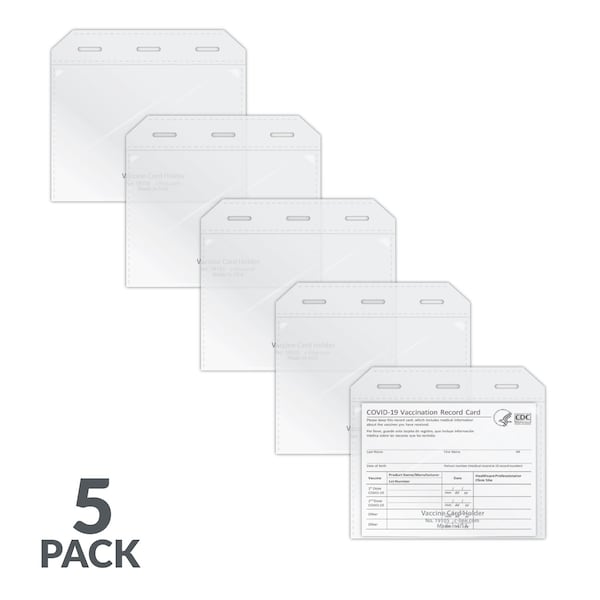 C-Line Products 3" x 4" COVID-19 Vaccine Card Holder, 5/PK 19105 - main