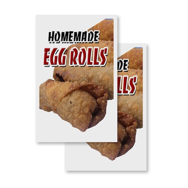 Signmission Homemade Egg Rolls, Vinyl Decals Only 24 Inch x 36 Inch, Vinyl Decal, 2PK DSB-2436-2PACK-Homemade Egg Rolls - main