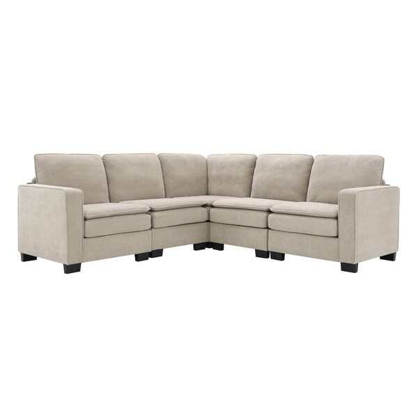Homeroots 89" Khaki Fabric Modular Sofa 568292 - main
