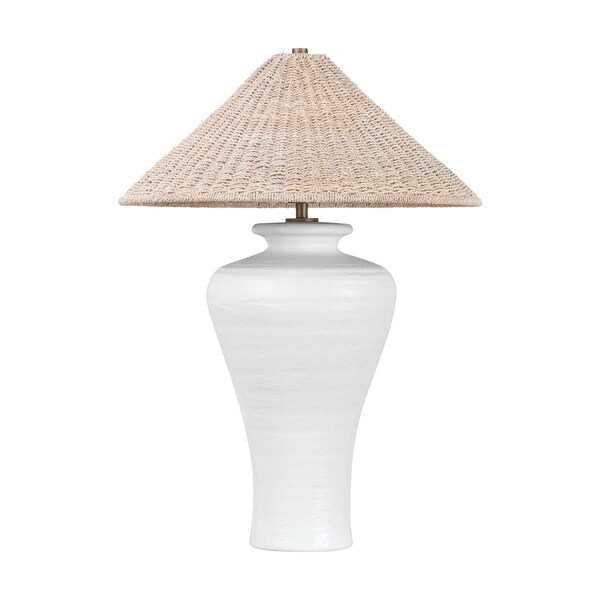 Troy Lighting Loft & Thought X Pezante 2 Light Table Lamp 22 In. Patina Brass/Ceramic Loft White PTL1029-PBR/CLW - main