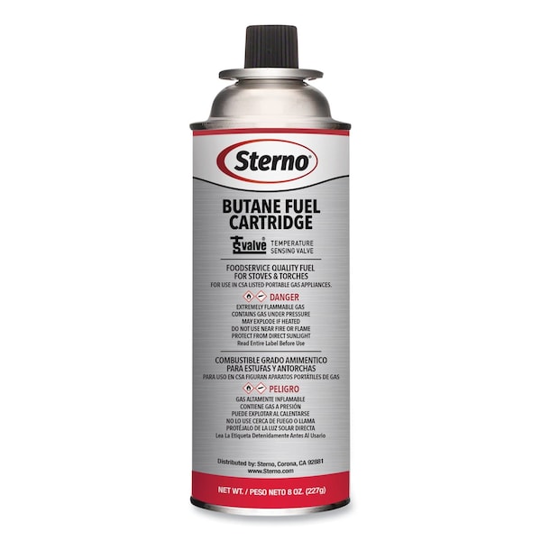 Sterno Butane Fuel Cartridge, 8 oz, PK12 50162 - main