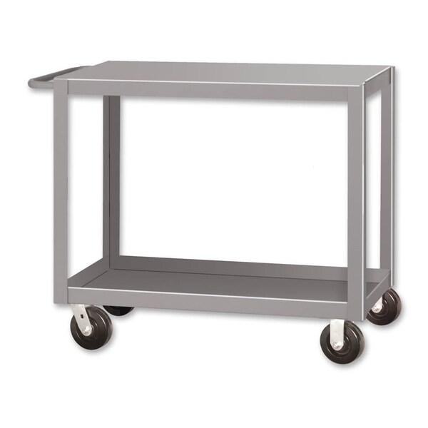Pucel Heavy Duty Shop Truck, 48 in W x 30 in D x 33.5 in H, Two Shelves, Push Handle, Light Blue 3048-DT-2S - main