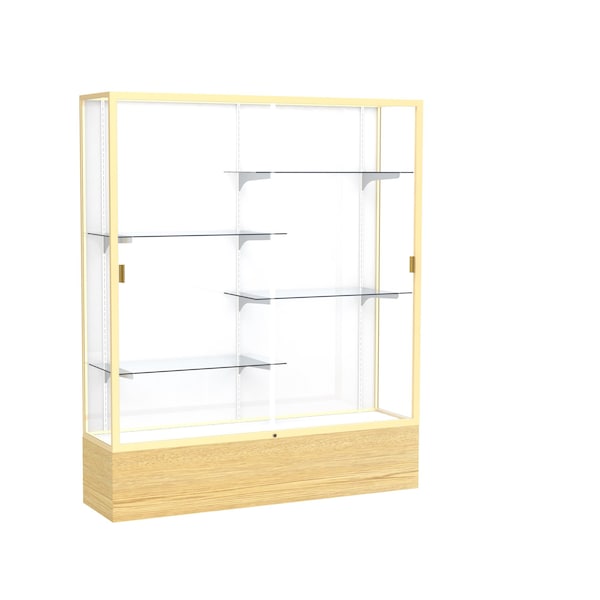 Ghent Floor Display Case 60x72x16, White, Champange 2075WB-GD-LV - main