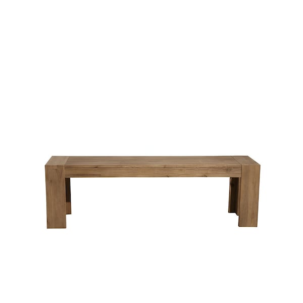 Homeroots 58" Natural Distressed Solid Wood Dining Bench 524065 - main