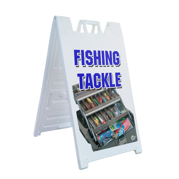 Signmission Fishing Tackle, A-Frame & 2 Decals Installed, Heavy-Duty Plastic Frame SBHD-D-2436-Fishing Tackle - main