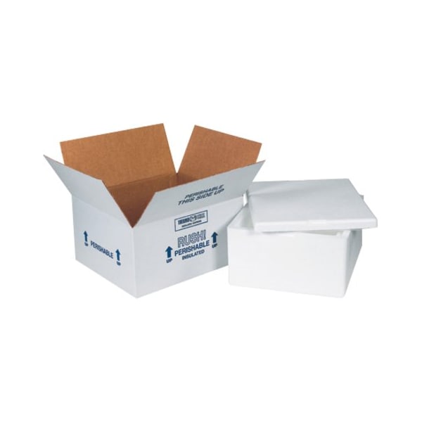 Partners Brand Insulated Shipping Kits, 12" x 10" x 5", White, PK4 225C - main