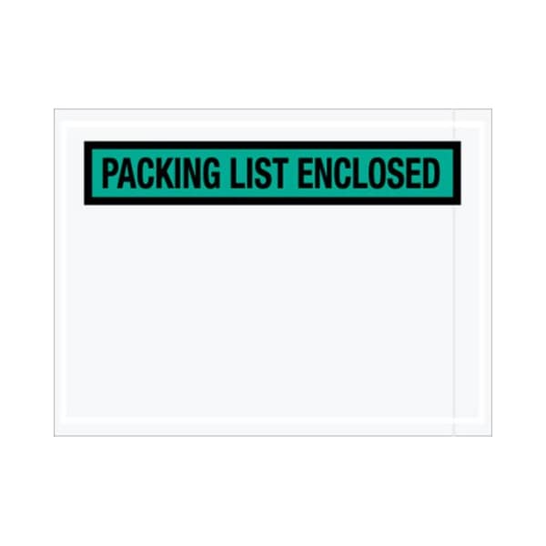 Zoro Select Packing List Envelopes, Green, PK1000 PL489 - main
