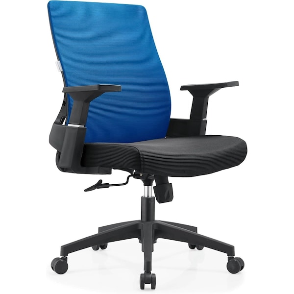 Leisuremod Brio Modern Office Chair with Adjustable Swivel Cotton Upholstered Task Chair BO60BU - main