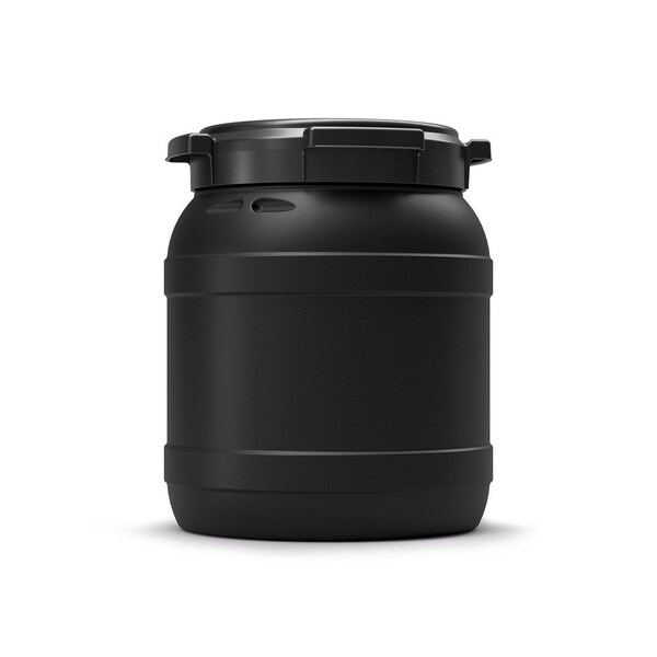 Curtec UV light safe Wide Neck Drum with lid, HDPE, 15L, black 7015-58-101 - main