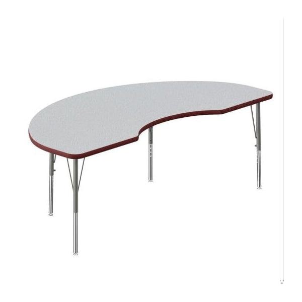 Correll Kidney HPL Activity Table, 72 in W, 36 in L, 19 in to 29 in H, Particleboard, Gray Granite A3672-KID-15-14-35 - main