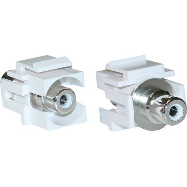 Cable Wholesale Keystone Insert, White, Recessed RCA Female Coupler (White RCA) 324-220WW - main