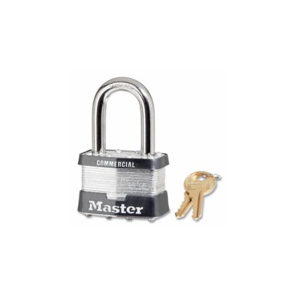 Master Lock No. 5 Laminated Steel Padlock, 3/8 in dia x 15/16 in W x 1-1/2 in H Shackle, 6PK 470-5KALF-3779 - main
