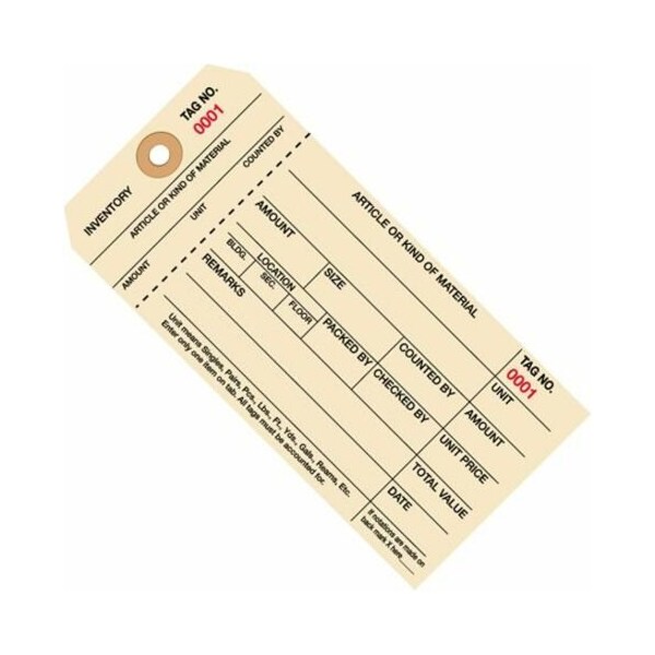 Box Packaging 1 Part Inv. Tag 8000-8999 No 8 6-1/4L x 3-1/8W 1000/Pk G18091 - main