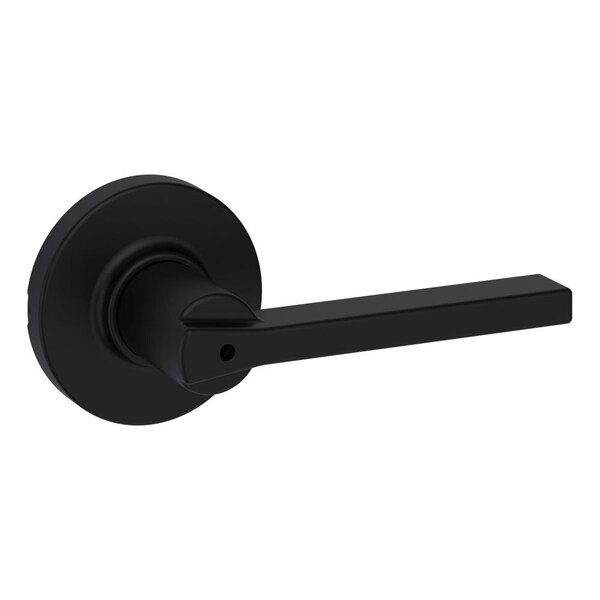 Kwikset Casey Lever with Round Rose Privacy Door Lock with 6AL Latch and RCS Strike Iron Black Finish 300CSLRDT-514 - main