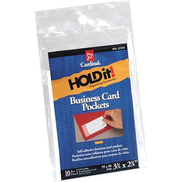 Cardinal Brands Cardinal HOLDit! Business Card Pocketm Side Opening, Clear 21510 - main