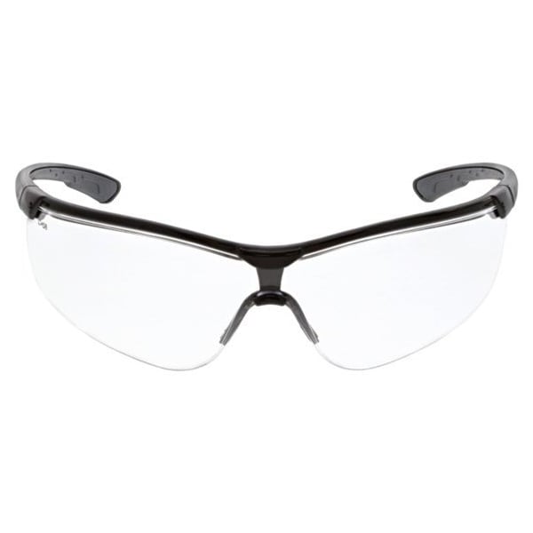 Mcr Safety Klondike (KD7), Safety Glasses, Anti-Scratch, Clear Lens, Black/Gray Frame, Half Frame KD710 - main