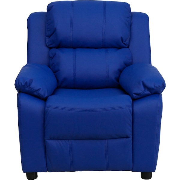 Flash Furniture Kids Recliner, 26" to 39" x 28", Upholstery Color: Blue, Frame Material: Hardwood, Plastic BT-7985-KID-BLUE-GG - main