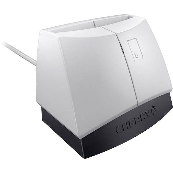 Cherry CHERRY ST-1144 Smart Card Reader - USB - White/Black - TAA Compliant - One Handed Operation ST-1144UB - main
